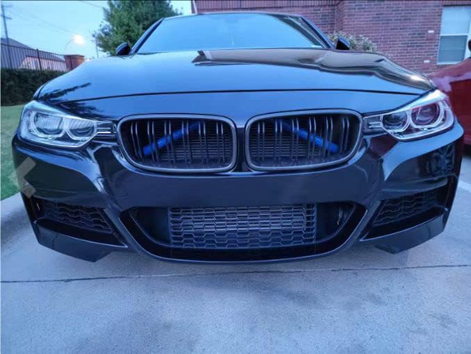 SHSBSCAR M-Sport V Brace Grille Inserts Stripes Trim, Compatible with BMW 3/4 Series F30 F32 320 328i 330 335 428 435 Front Grille Trim Stripes Cover(Blue) - Image 4